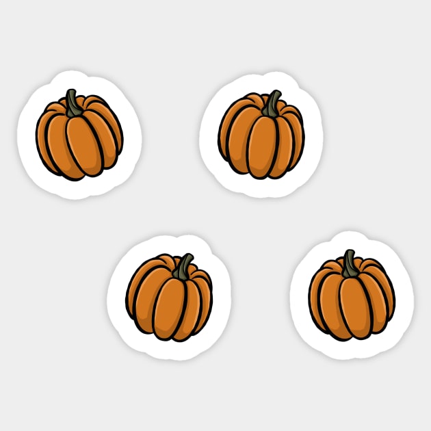 Cute pumpkin cartoon pattern simple minimal cartoon gourd Digital illustration Sticker by AlmightyClaire